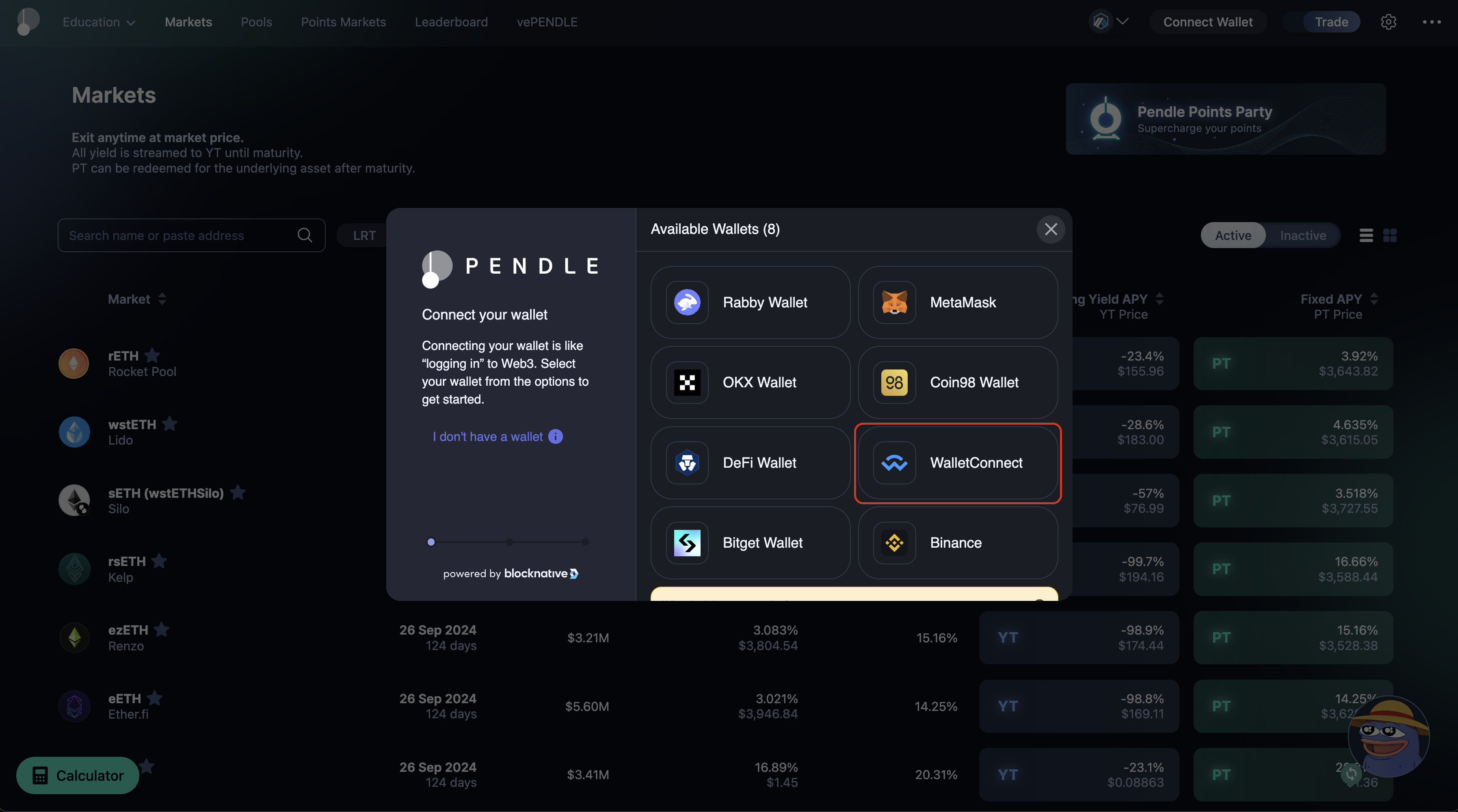Choose WalletConnect Choose WalletConnect
