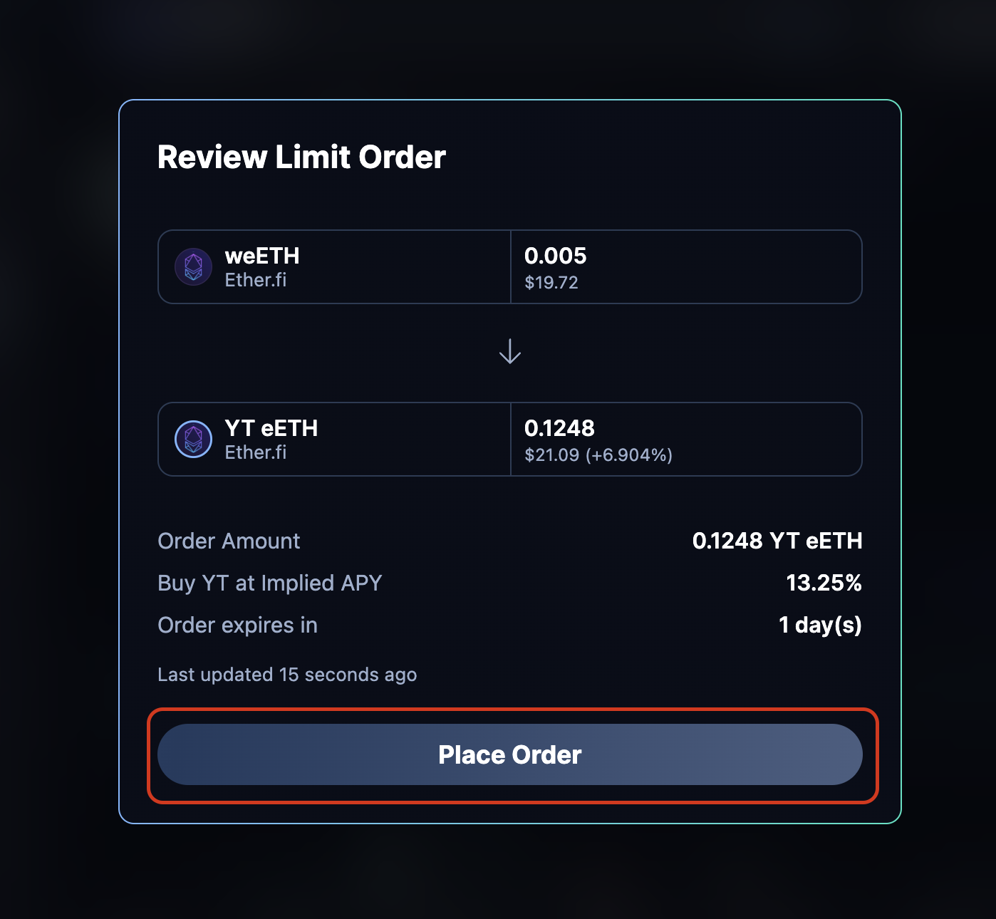 Review the order Review the order