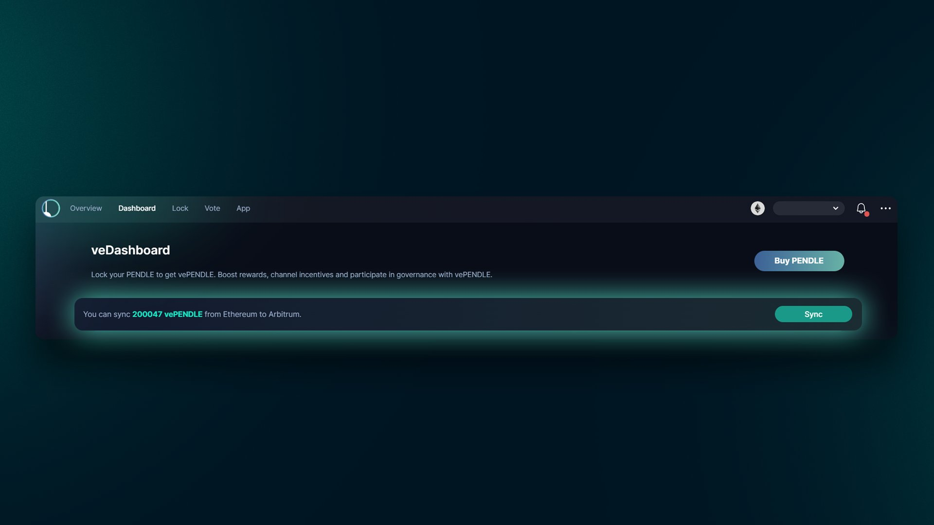 Sync vePENDLE Sync vePENDLE